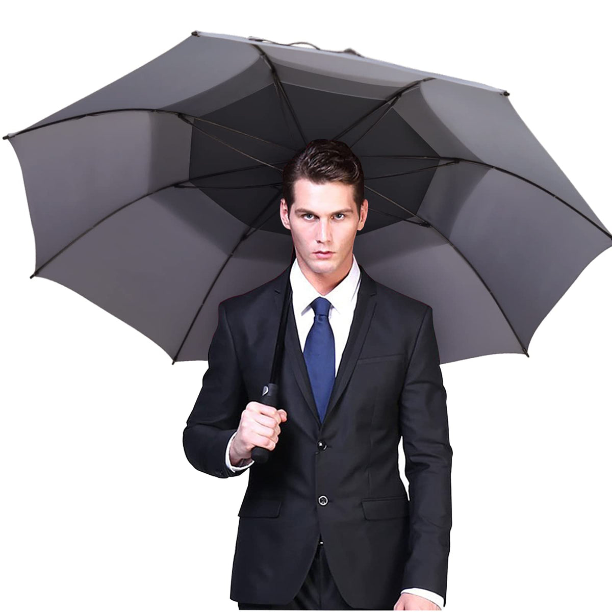 G4Free G4Free Automatic Open Golf Umbrella Double Canopy Vented Stick Umbrellas