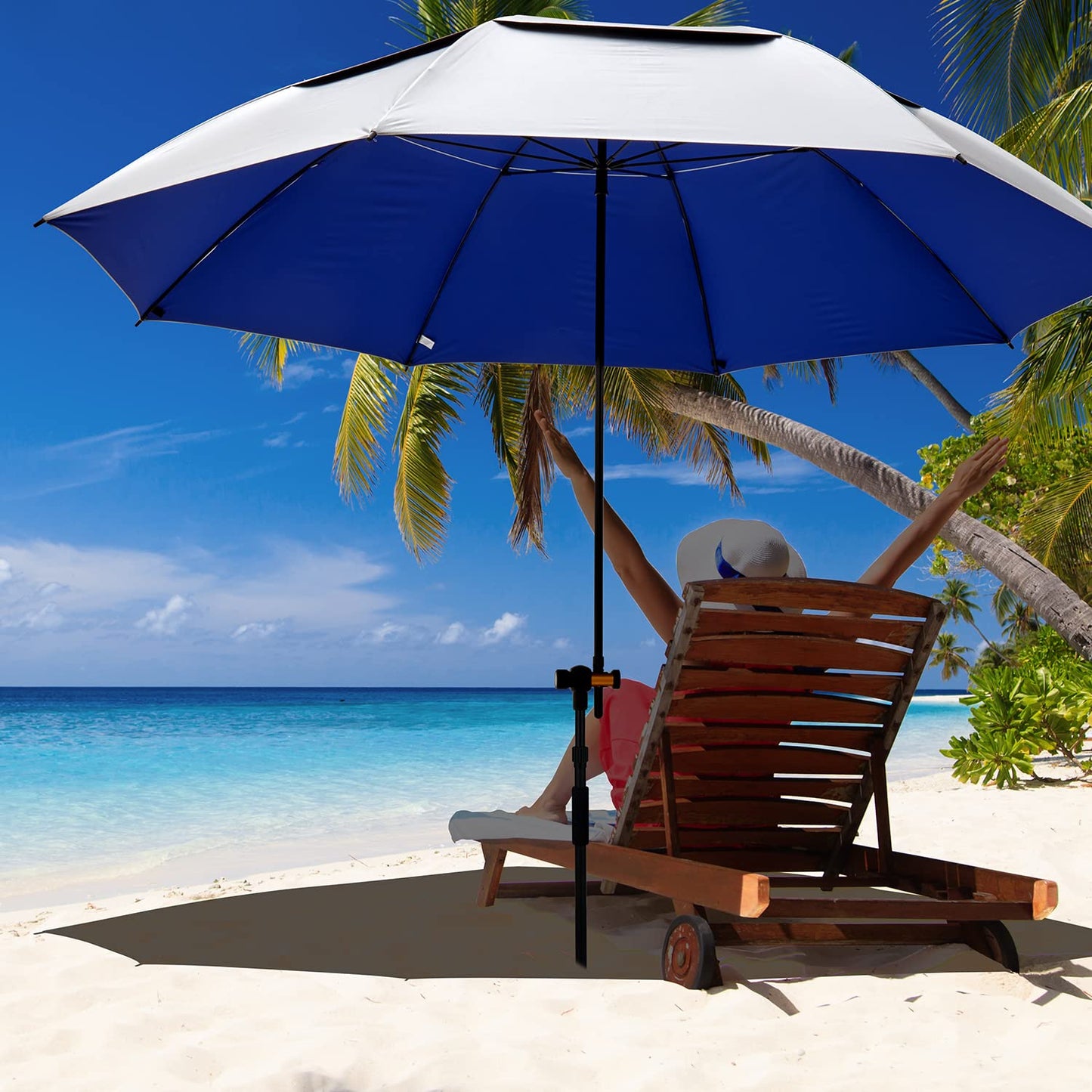 G4Free XL UV Golf/Beach Umbrella 72" Arc with Sand Anchor