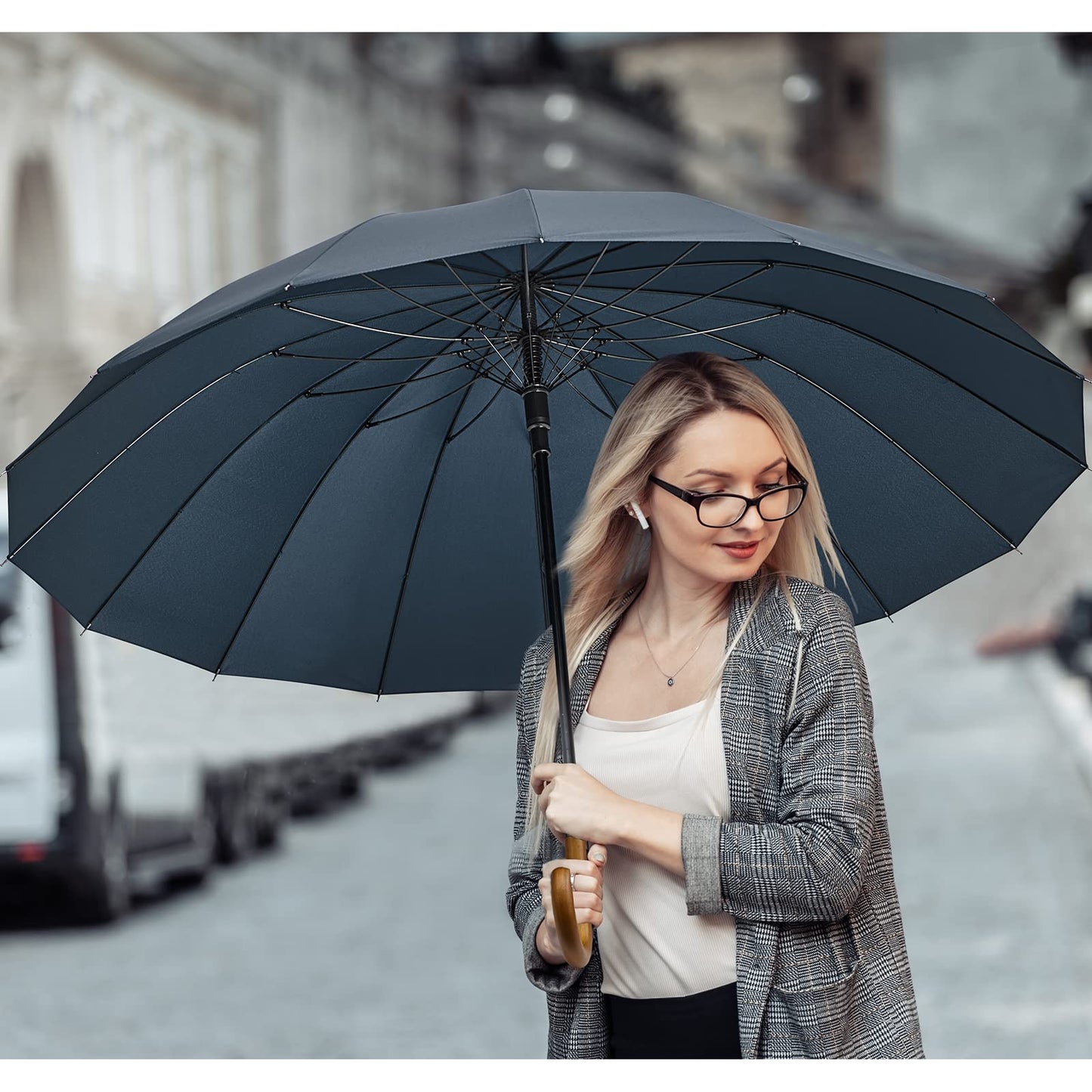 G4Free 54 Inch 16 Ribs Large Windproof Umbrella for 2 Persons