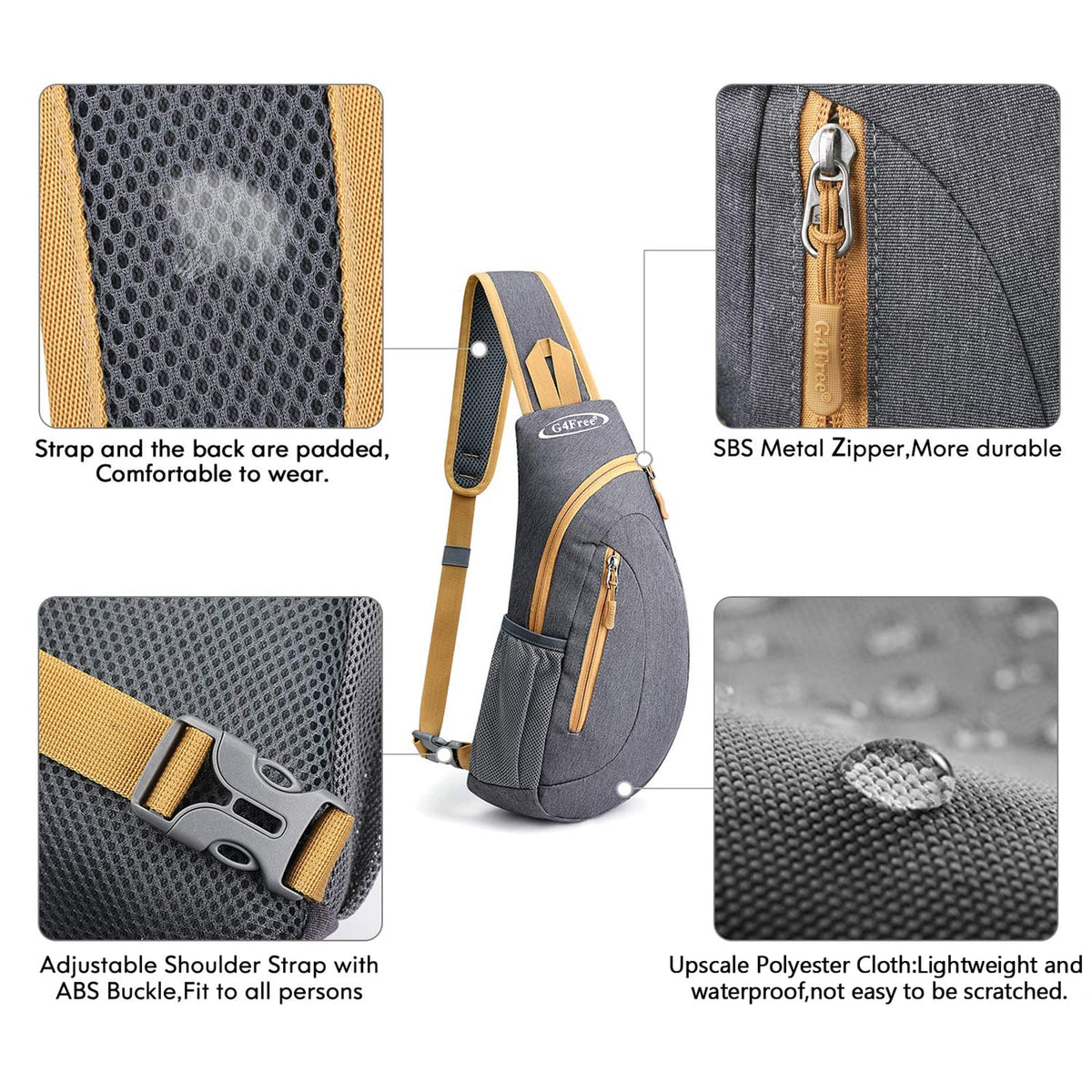G4Free G4Free Sling Bags Men Shoulder Backpack Small Cross Body Chest Sling Backpack