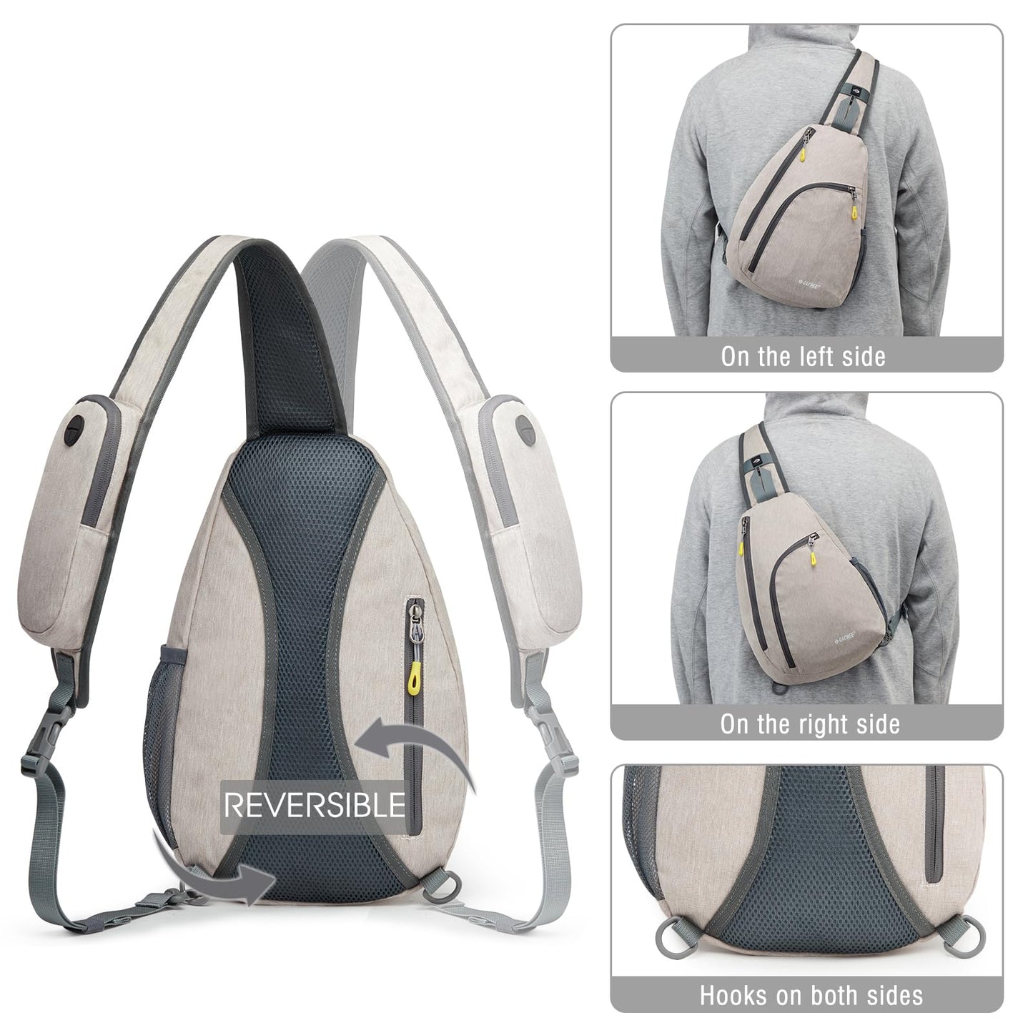 G4Free RFID Sling Bag Crossbody Backpack