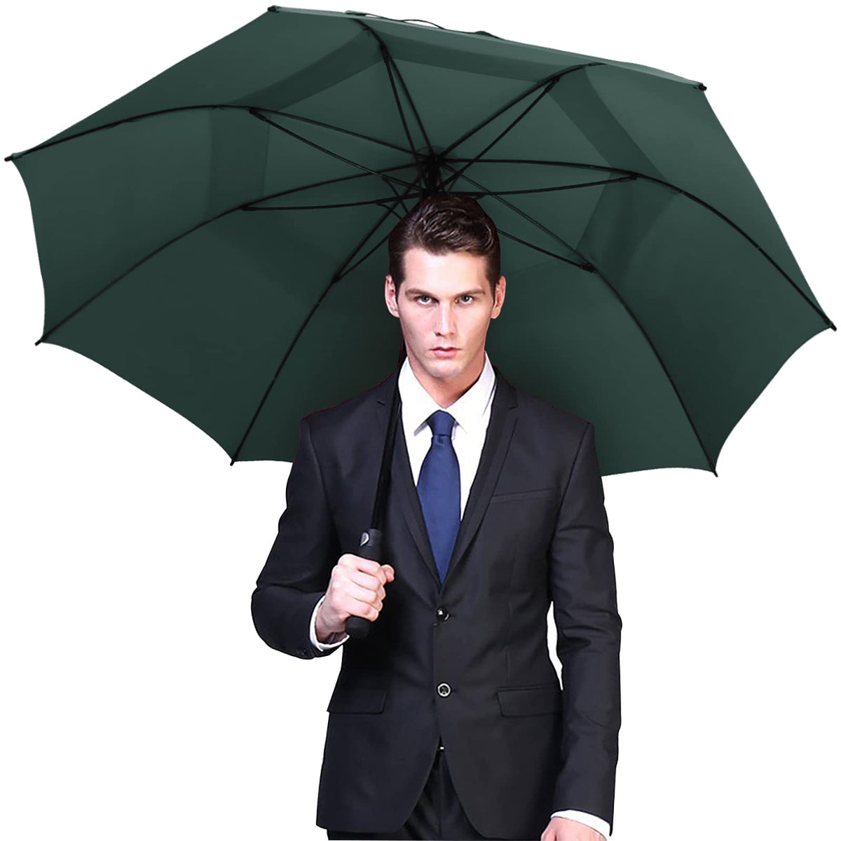 G4Free G4Free Automatic Open Golf Umbrella Double Canopy Vented Stick Umbrellas