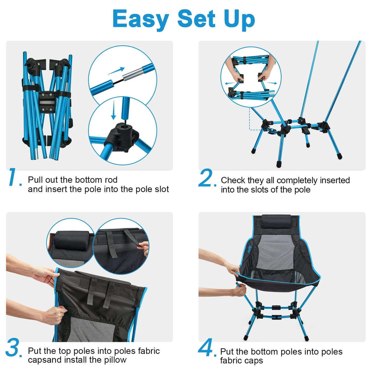 G4Free High Back Lightweight Camping Chair