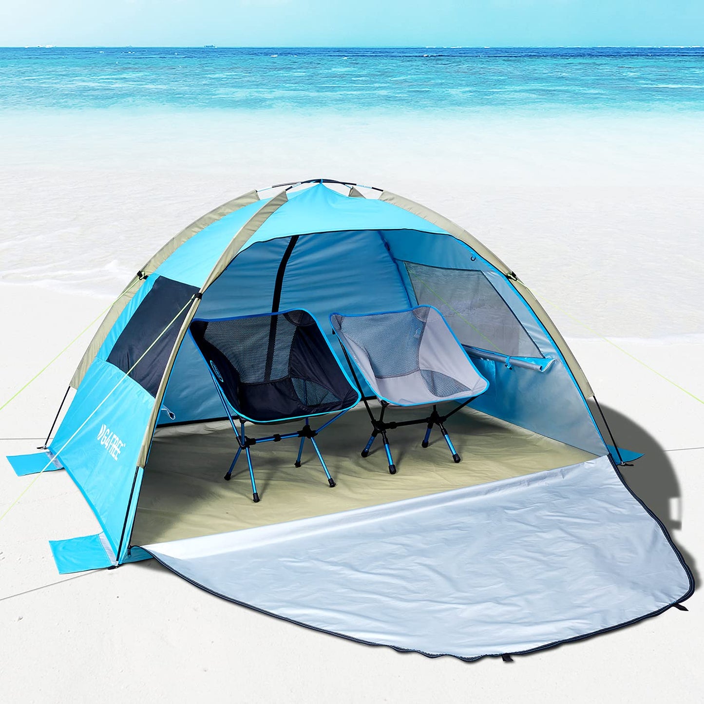 G4Free Large Pop up Beach Tent for 3-4 Person