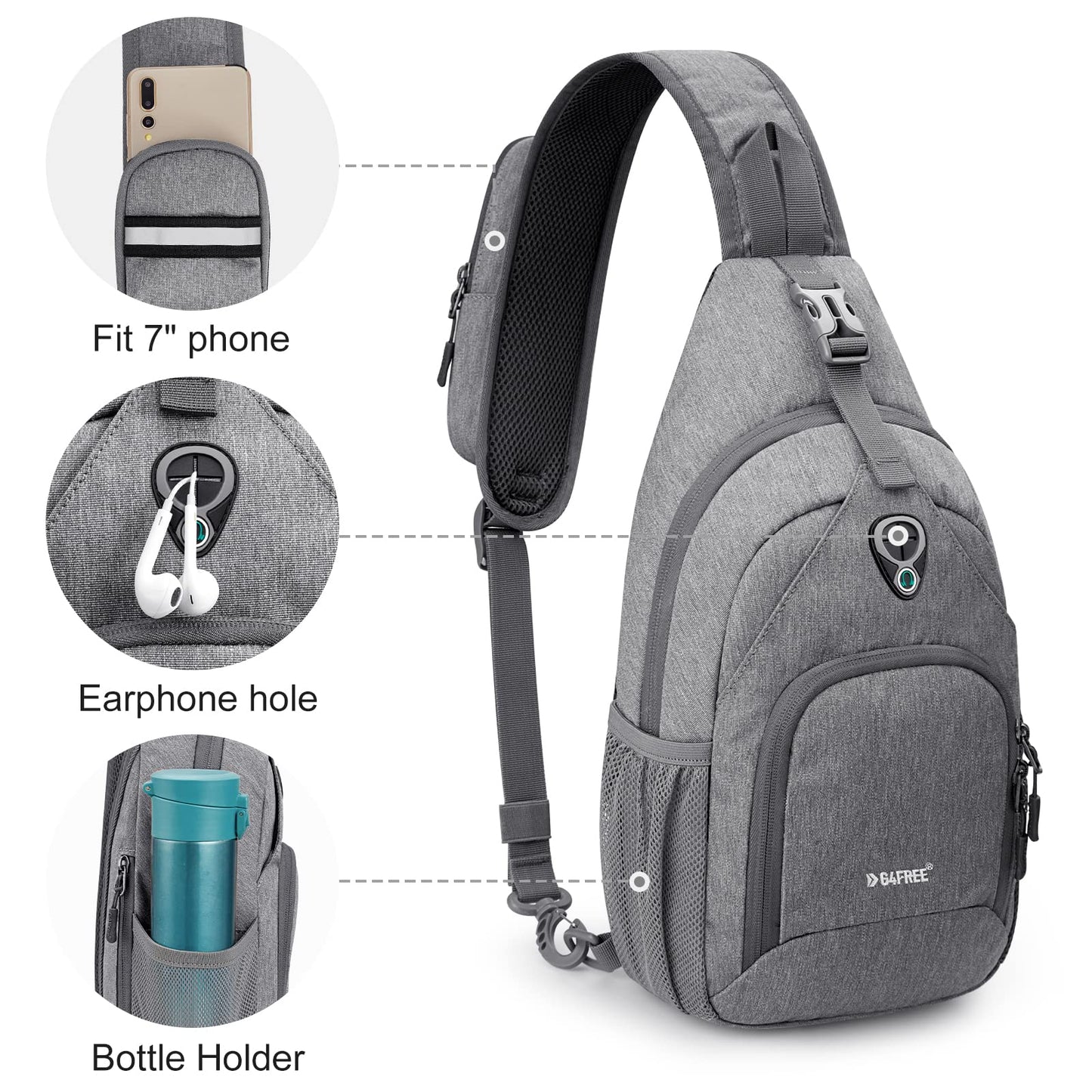 G4Free RFID Sling Bag for Hiking Outdoor