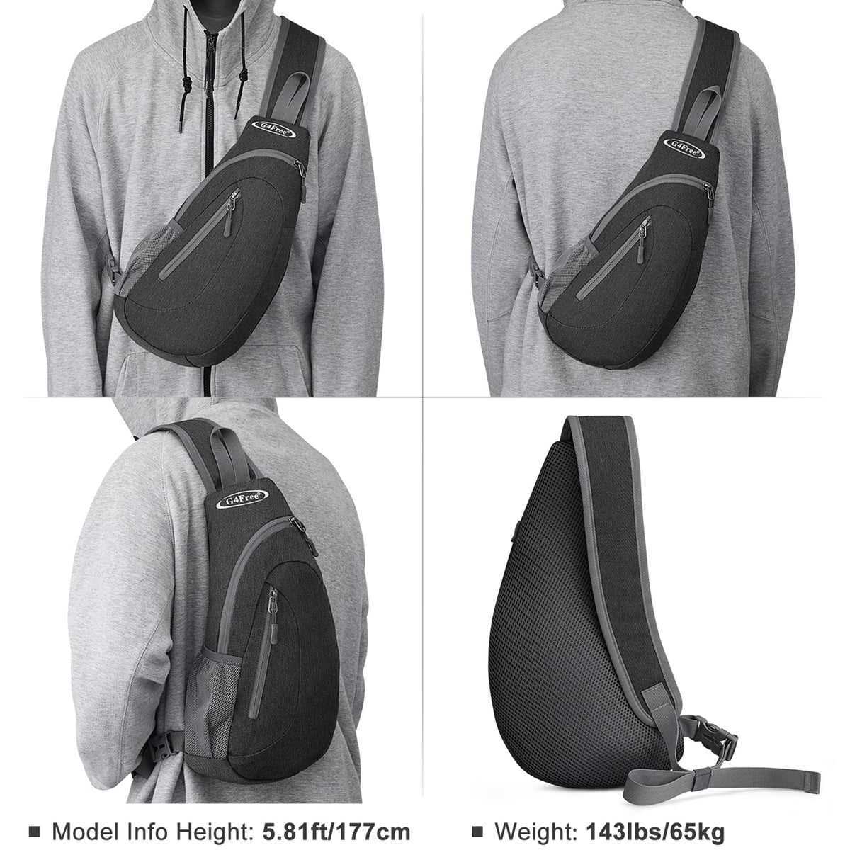 G4Free G4Free Sling Bags Men Shoulder Backpack Small Cross Body Chest Sling Backpack