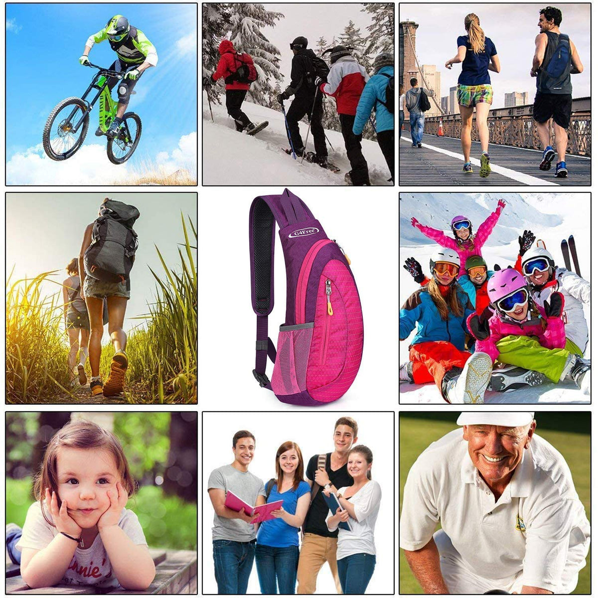 G4Free G4Free Sling Bags Men Shoulder Backpack Small Cross Body Chest Sling Backpack