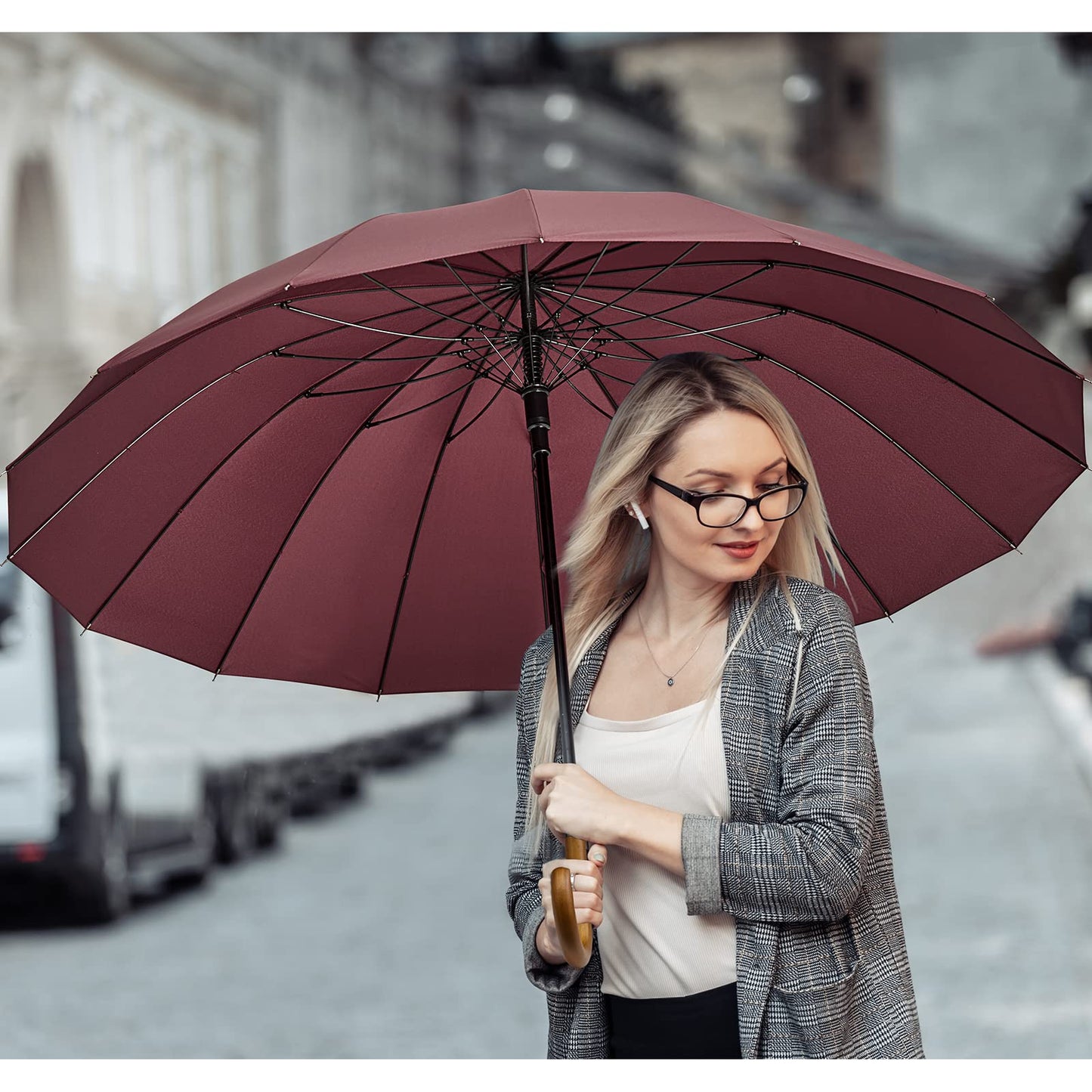 G4Free 54 Inch 16 Ribs Large Windproof Umbrella for 2 Persons