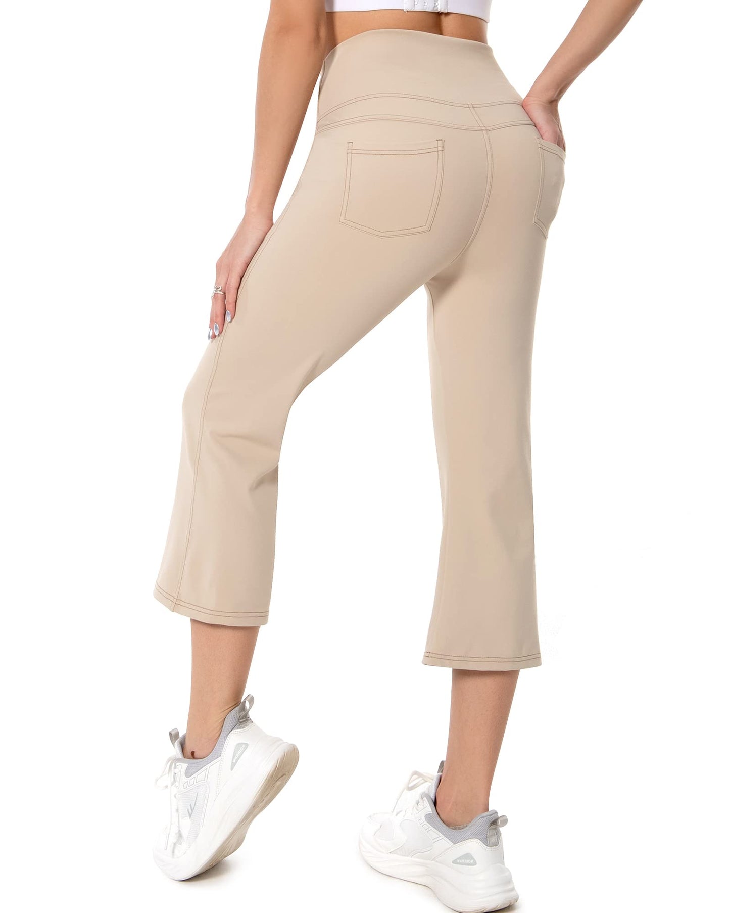 G4Free Capri Pants for Women Cross Waist Bootcut Yoga Pants