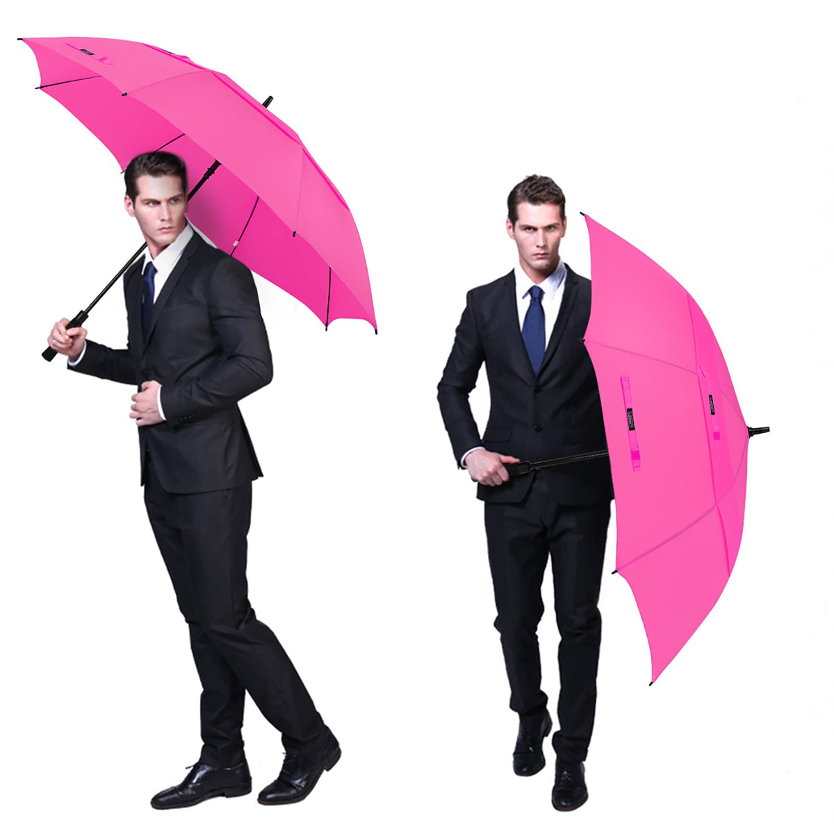 G4Free G4Free Automatic Open Golf Umbrella Double Canopy Vented Stick Umbrellas