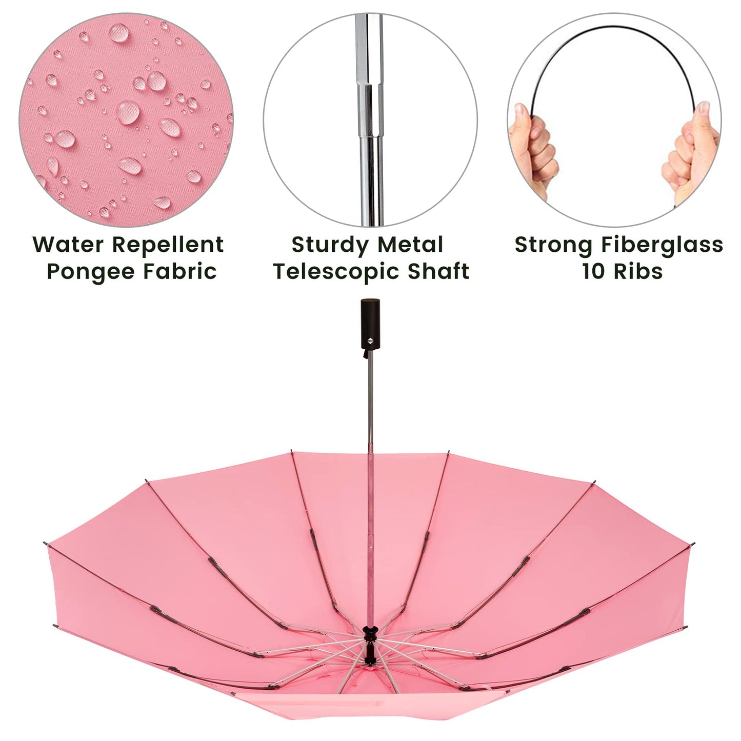 G4Free UPF 50+ UV Protection 54 Inch Large Reverse Travel Umbrella