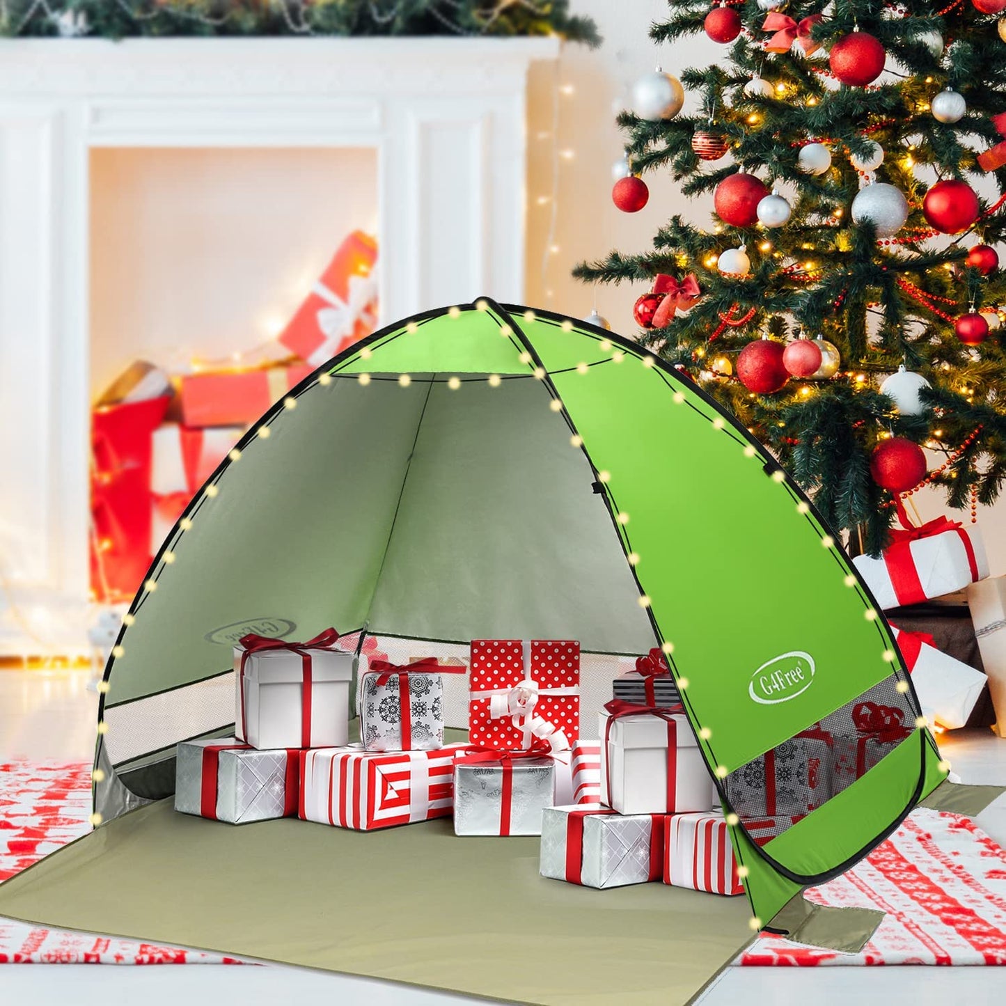 G4Free Large Pop up Beach Tent for 3-4 Person