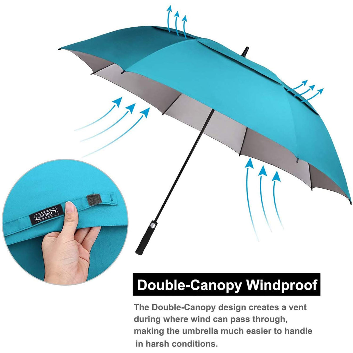 G4Free G4Free 54/62/68 Inch UV Protection Automatic Open Double Canopy Vented Sun Rain Umbrella