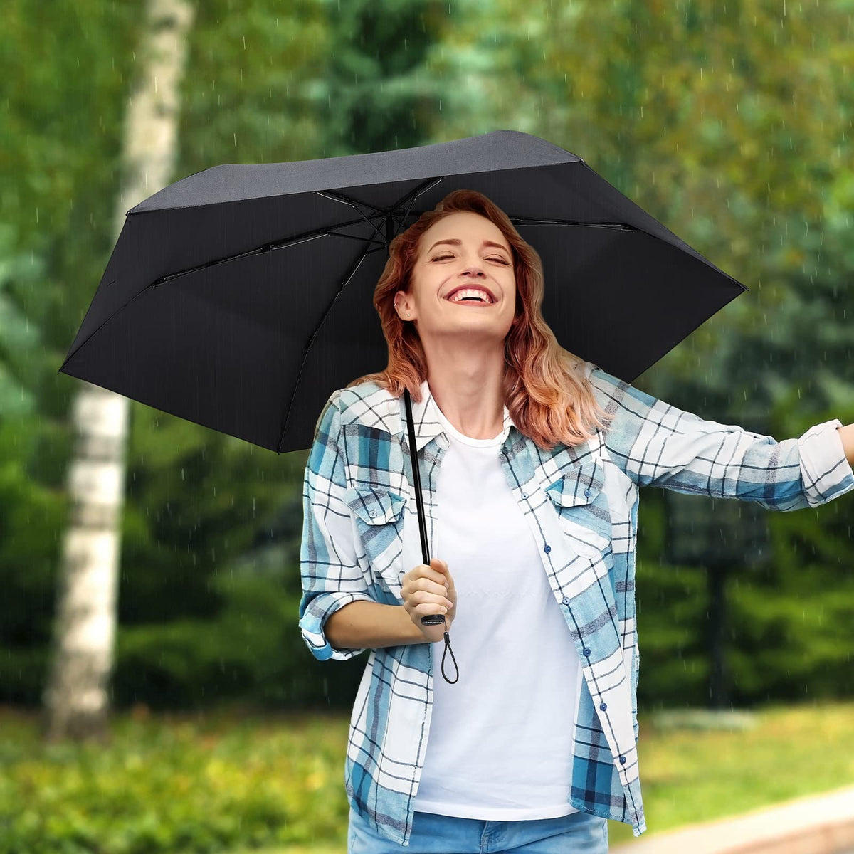 G4Free Activewear - G4Free Travel Umbrella Compact Ultralight Carbon Fiber Super Slim Small Mini UV Sun Umbrellas -NT22A130A