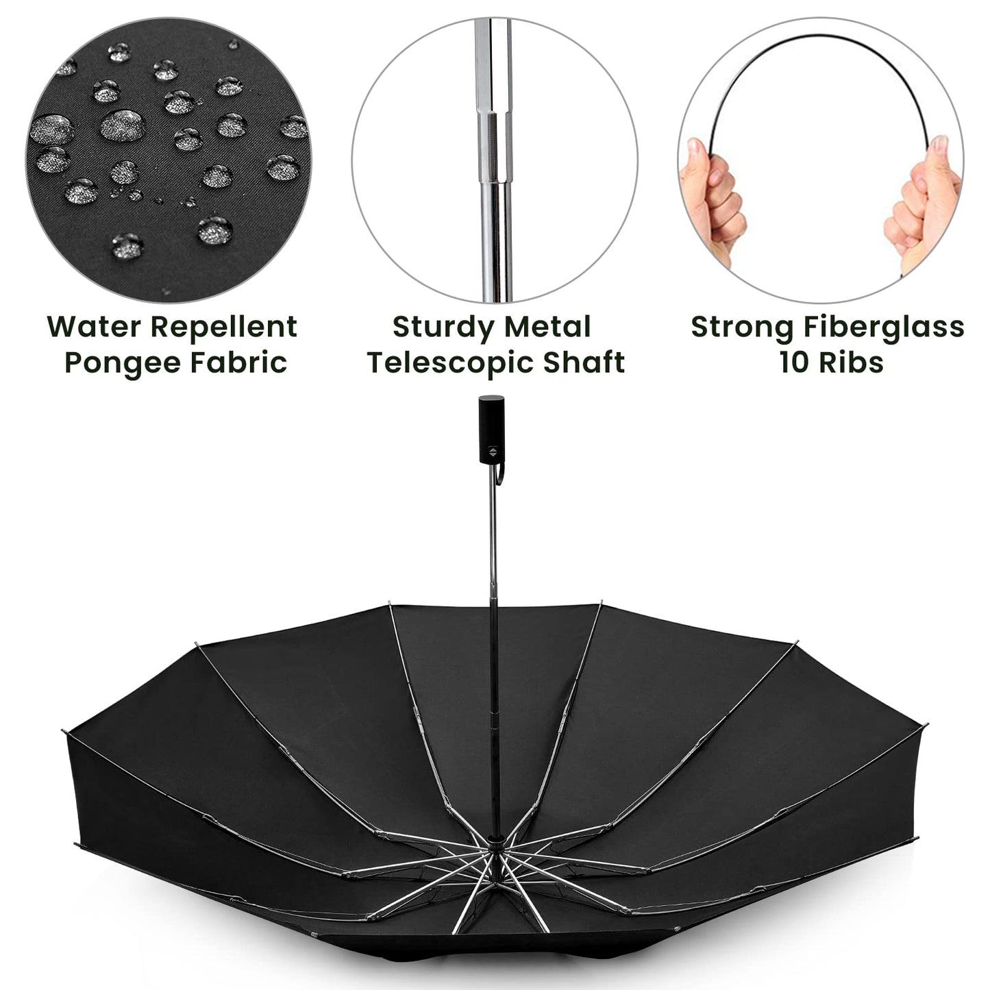 G4Free UPF 50+ UV Protection 54 Inch Large Reverse Travel Umbrella