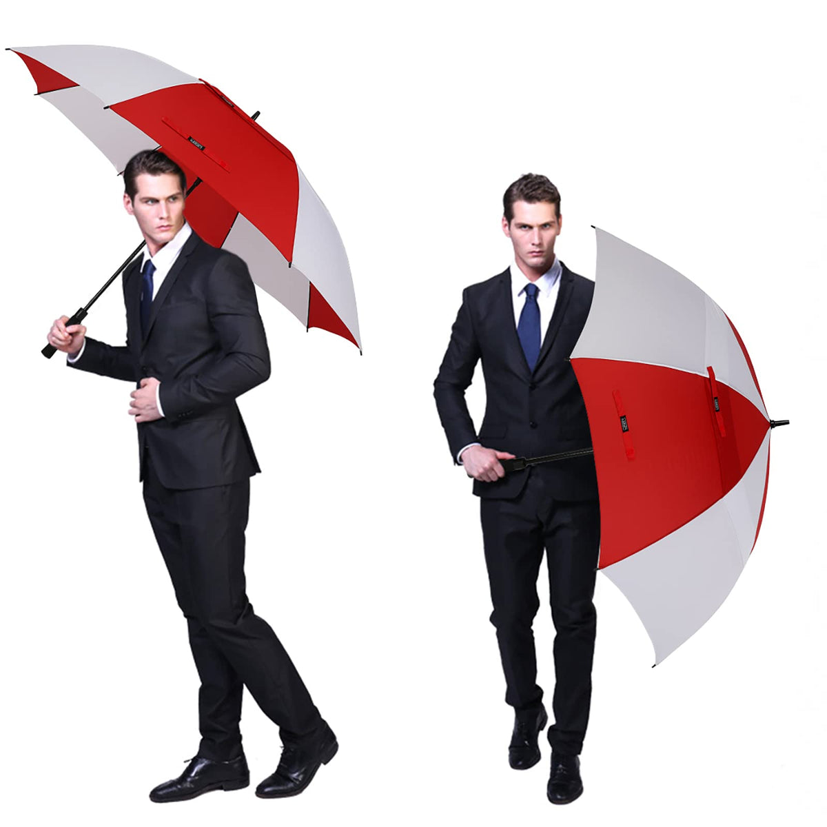 G4Free G4Free Automatic Open Golf Umbrella Double Canopy Vented Stick Umbrellas