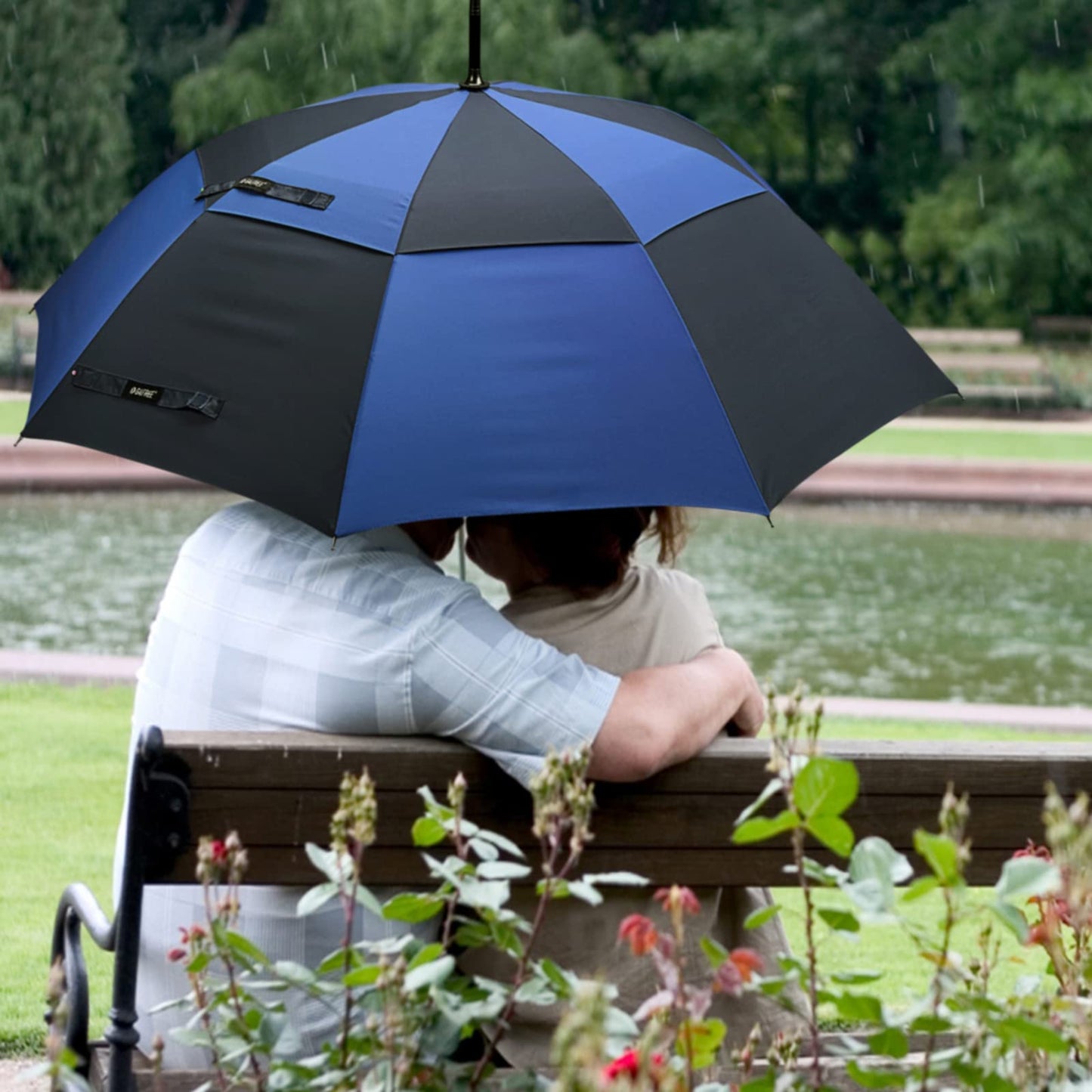 G4Free 52/62inch Wooden J Handle Auto Open Golf Umbrella