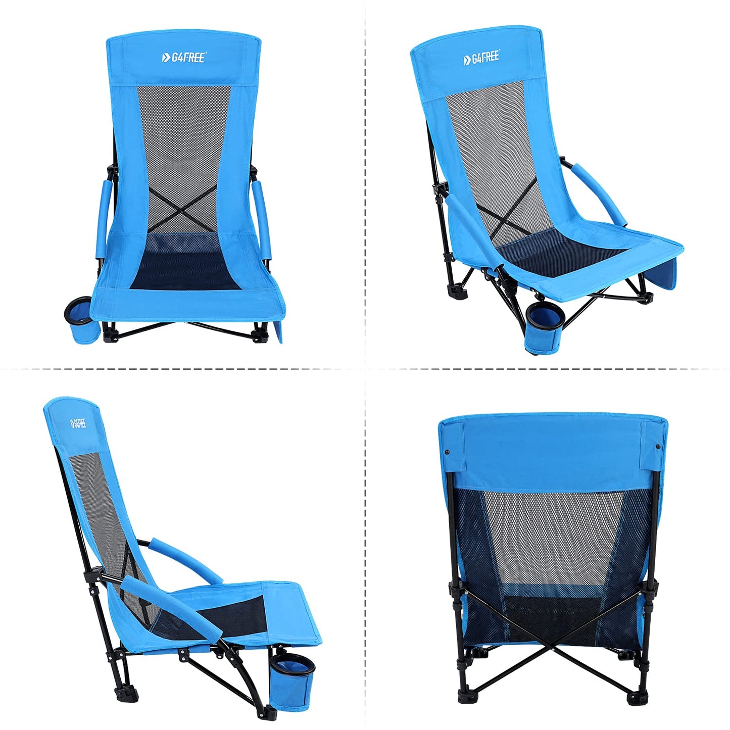 G4Free Low Sling Folding Portable Beach Chair