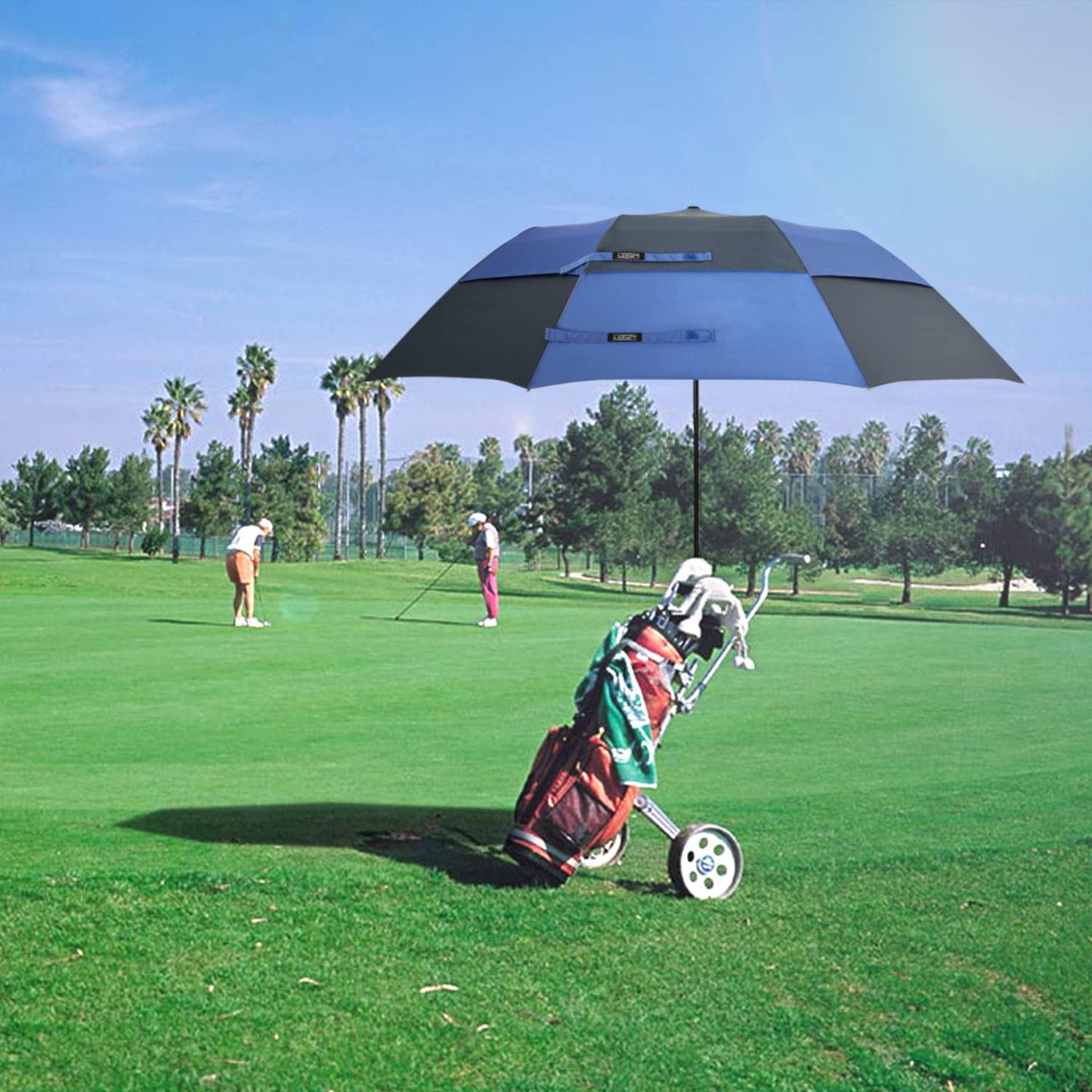 G4Free 62 Inch Portable Automatic Open Oversize Vented Double Canopy Umbrellas