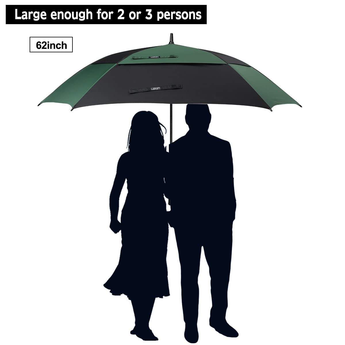 G4Free Extra Large Golf Umbrella 62/68 inch Vented Square Umbrella