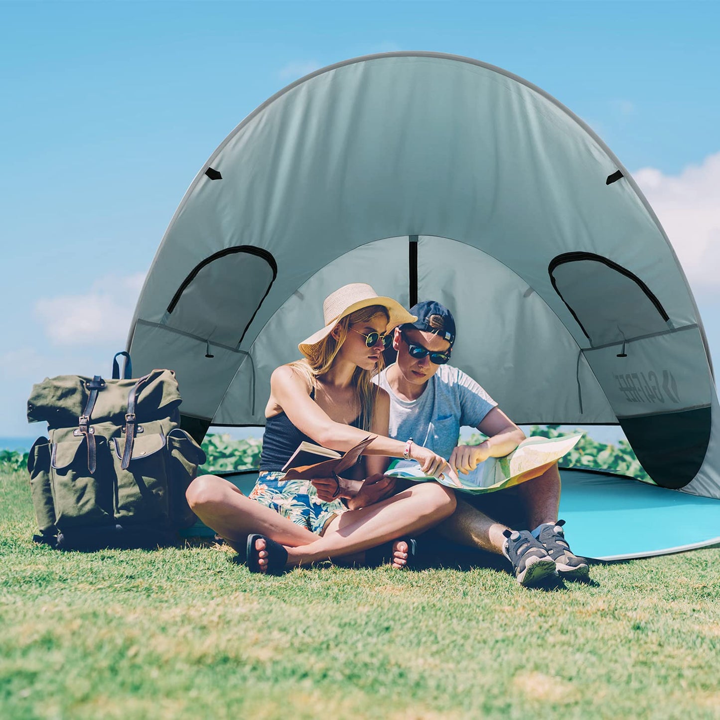 G4Free 3-4 Persons Pop Up Beach Tent