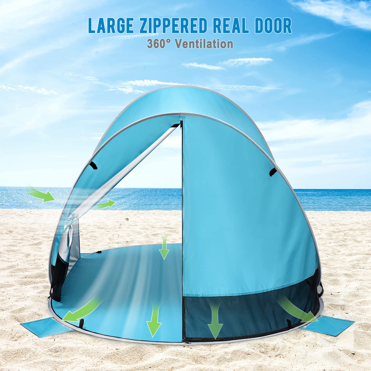 G4Free 3-4 Persons Pop Up Beach Tent