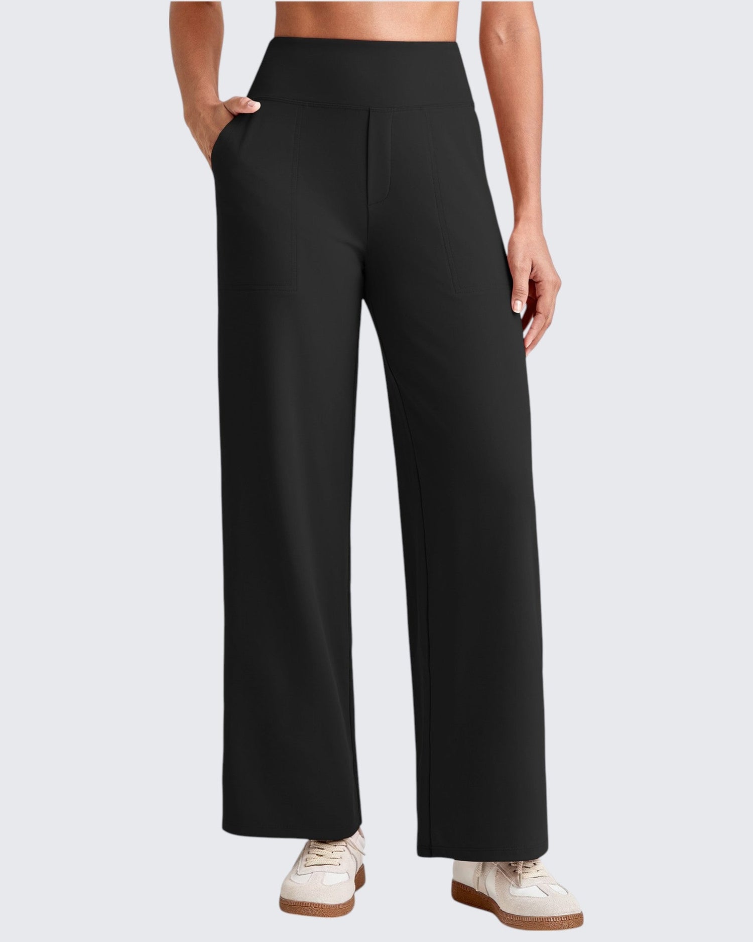 G4Free Activewear - High Waist Stretch Dressy Cropped Pants 25.5'' -GF25J463AA-S-GF25J463AB-M-GF25J463AC-L-GF25J463AD-XL-GF25J463AE-XXL