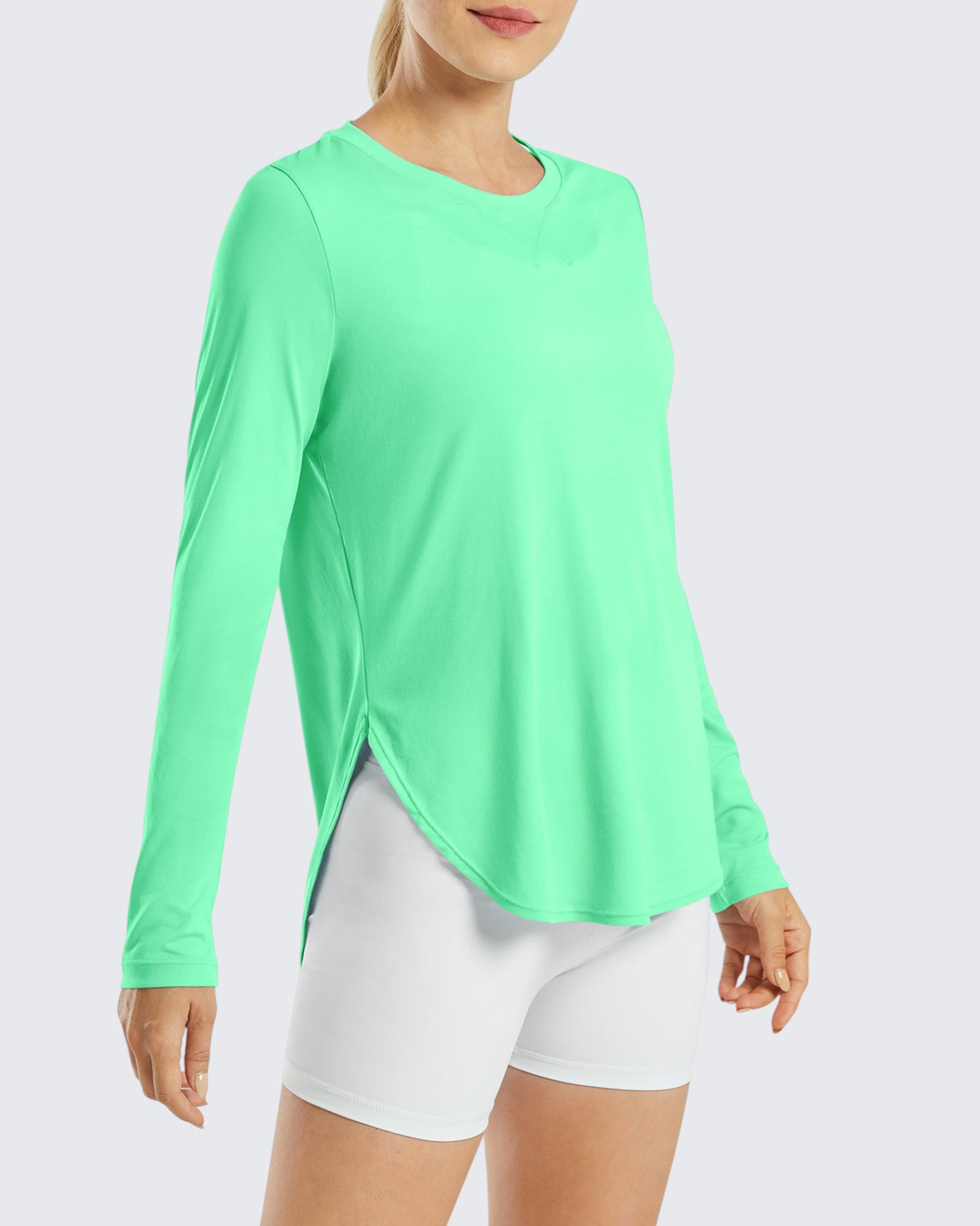 G4Free Activewear - Scoop Neck UV Sun Workout Long Sleeve Tops -GF21B003UA-S-GF21B003UB-M-GF21B003UC-L-GF21B003UD-XL-GF21B003UE-XXL