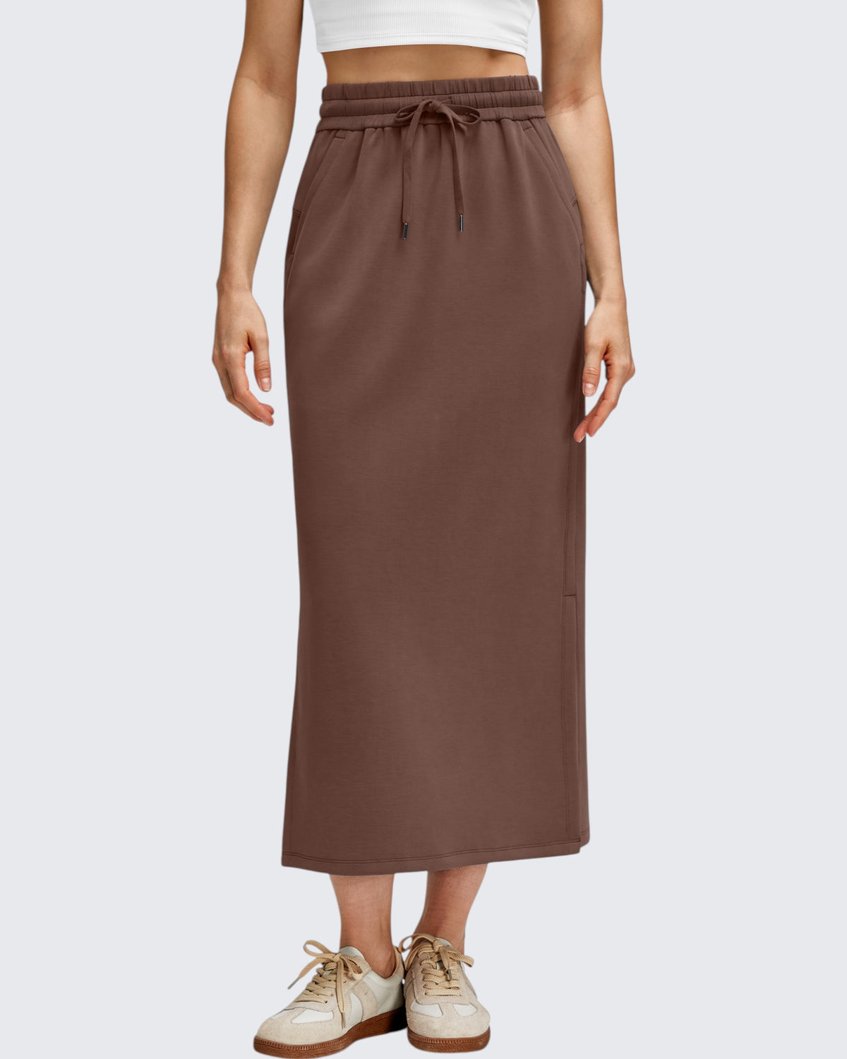 G4Free Activewear - Smoofit Side Slits Drawstring Long Skirts -GF25S465EA-S-GF25S465EB-M-GF25S465EC-L-GF25S465ED-XL-GF25S465EF-XS