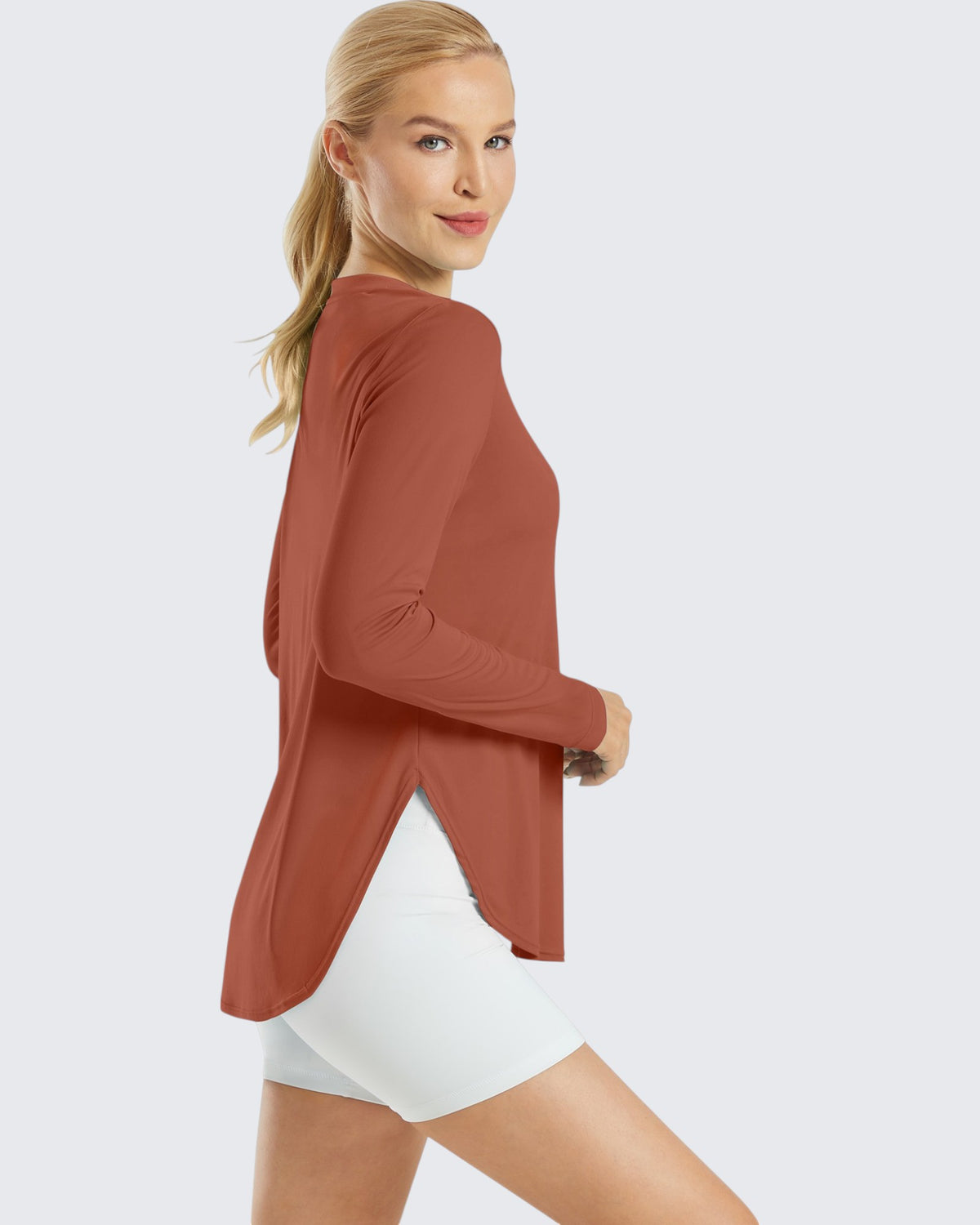 G4Free Activewear - Scoop Neck UV Sun Workout Long Sleeve Tops -GF21B003UA-S-GF21B003UB-M-GF21B003UC-L-GF21B003UD-XL-GF21B003UE-XXL