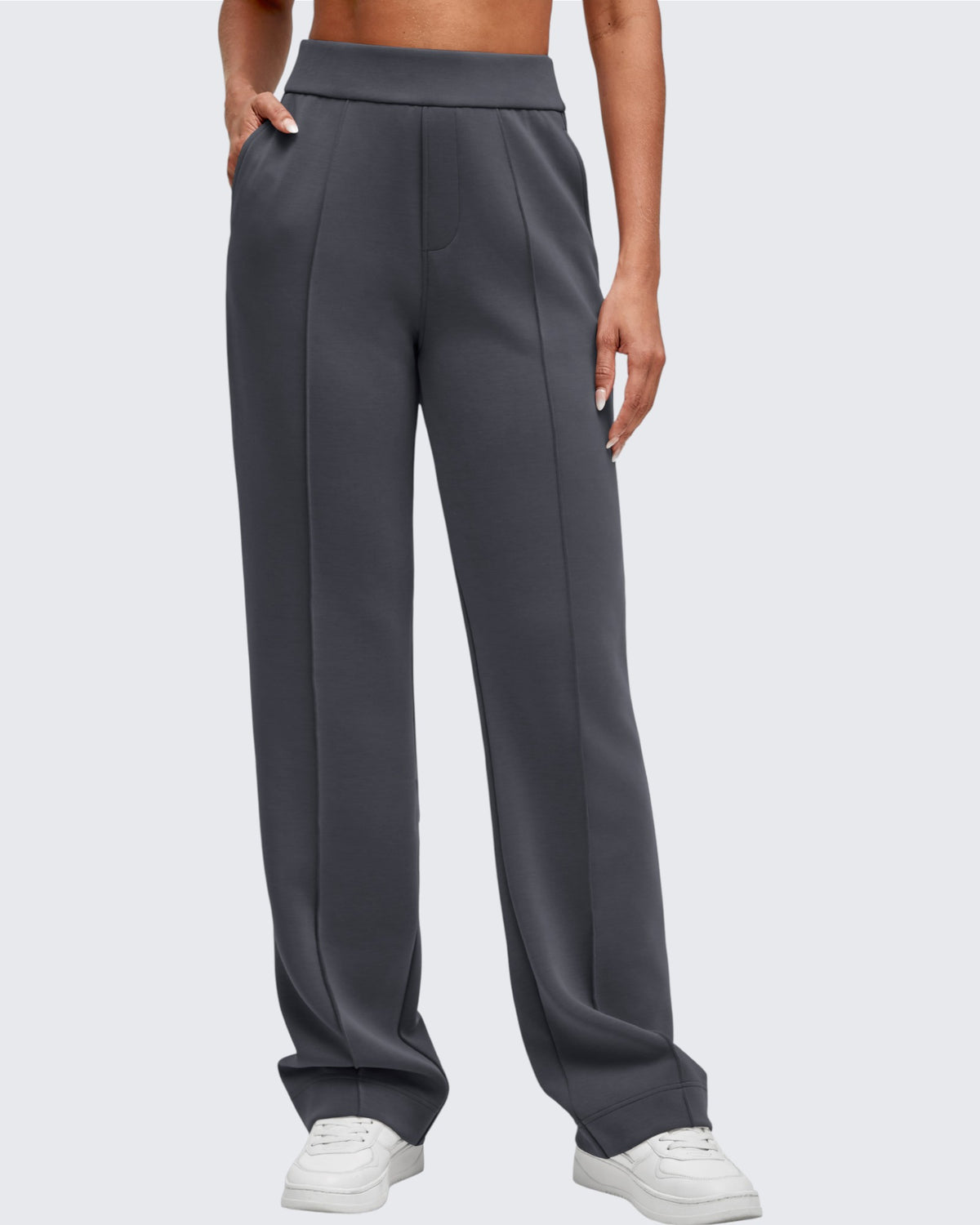 G4Free Activewear - Smoofit Straight Leg Elastic High Waist Dress Pants -GF25D584AA-S-GF25D585AA-S-GF25D586AA-S-GF25D584AB-M-GF25D585AB-M