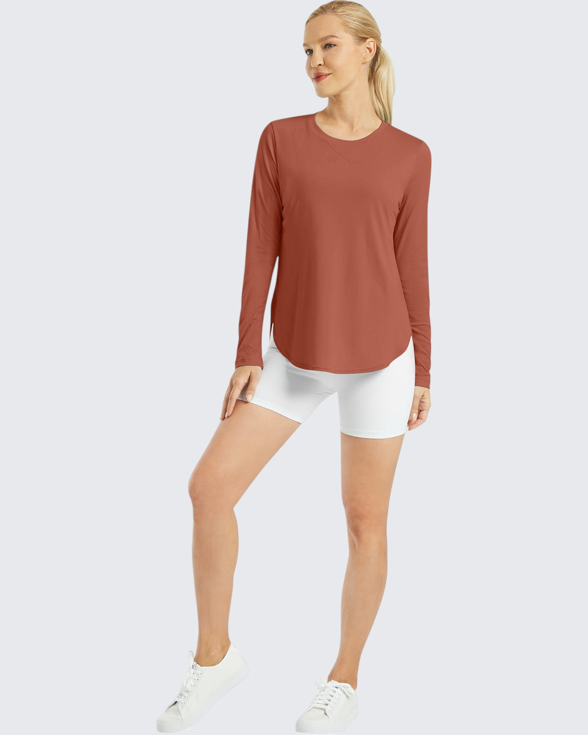 G4Free Activewear - Scoop Neck UV Sun Workout Long Sleeve Tops -GF21B003UA-S-GF21B003UB-M-GF21B003UC-L-GF21B003UD-XL-GF21B003UE-XXL