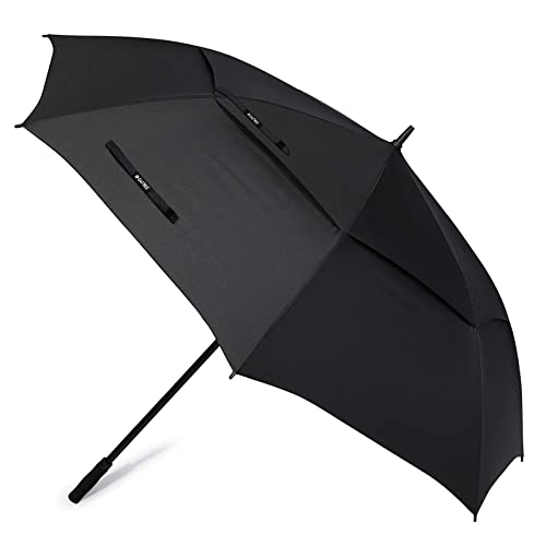 G4Free G4Free 72 Inch Huge Double Canopy Vented Windproof Stick Umbrellas # Black