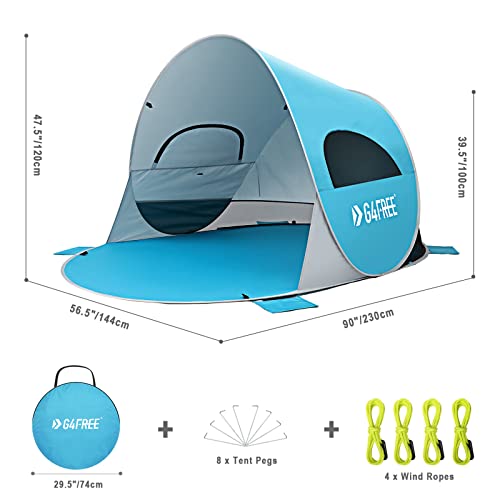 G4Free 3-4 Persons Pop Up Beach Tent