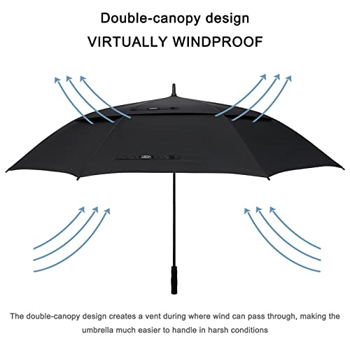 G4Free 72 Inch Huge Double Canopy Vented Windproof Stick Umbrellas