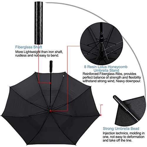 G4Free 72 Inch Huge Double Canopy Vented Windproof Stick Umbrellas