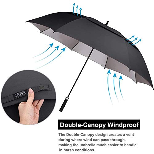 G4Free 54/62/68 Inch UV Protection Automatic Open Double Canopy Vented Sun Rain Umbrella