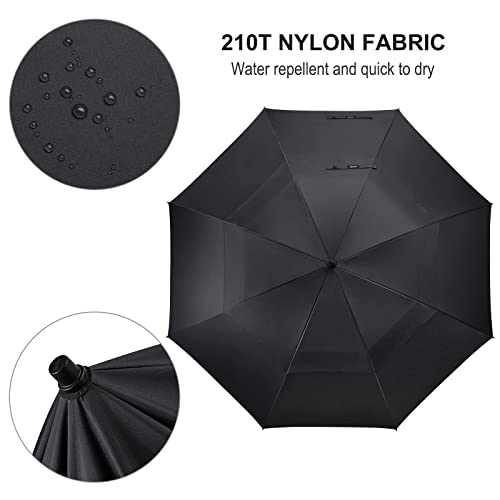 G4Free 80 Inch 6.6 Ft Double Canopy Vented Windproof Stick Family Umbrella