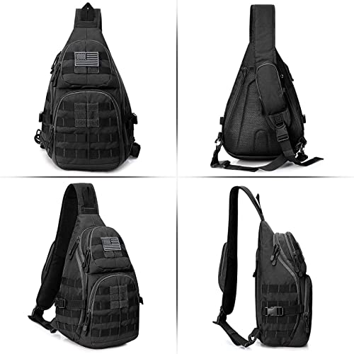 G4Free Activewear - G4Free Tactical EDC Sling Backpack, Military Rover Shoulder Sling Bag Pack with Pistol Holster for Concealed Carry -D02V760A-D02V760D-D02V760C