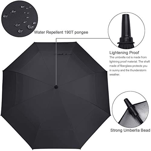 G4Free 54/62/68 Inch UV Protection Automatic Open Double Canopy Vented Sun Rain Umbrella