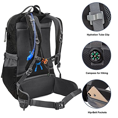 G4Free 50L Waterproof Daypack with 2L BPA Free Bladder & Rain Cover