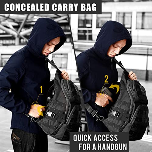 G4Free Activewear - G4Free Tactical EDC Sling Backpack, Military Rover Shoulder Sling Bag Pack with Pistol Holster for Concealed Carry -D02V760A-D02V760D-D02V760C