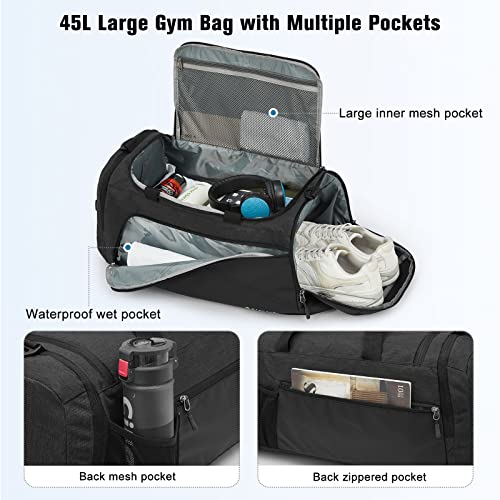 G4Free Activewear - G4Free 45L 3-Way Duffle Backpack with Wet Pocket & Shoes Compartment -TN22B071A-TN23B181A-TN22B071B-TN23B181B-TN22B071C