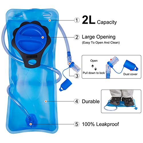 G4Free Activewear - G4Free 50L Waterproof Daypack with 2L BPA Free Bladder & Rain Cover -TN21B001A-TN21B001B-TN21B001F
