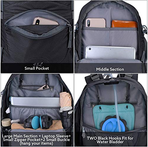 G4Free 45L Waterproof Hiking Travel Backpack with Rain Cover