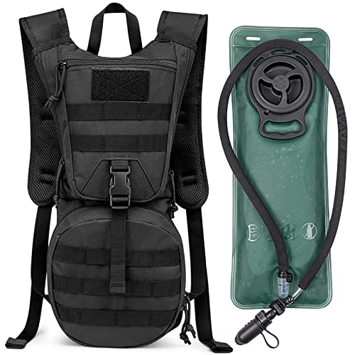 Military Tactical Hydration Pack Water Backpack with 3L Upgraded Bladder Tan