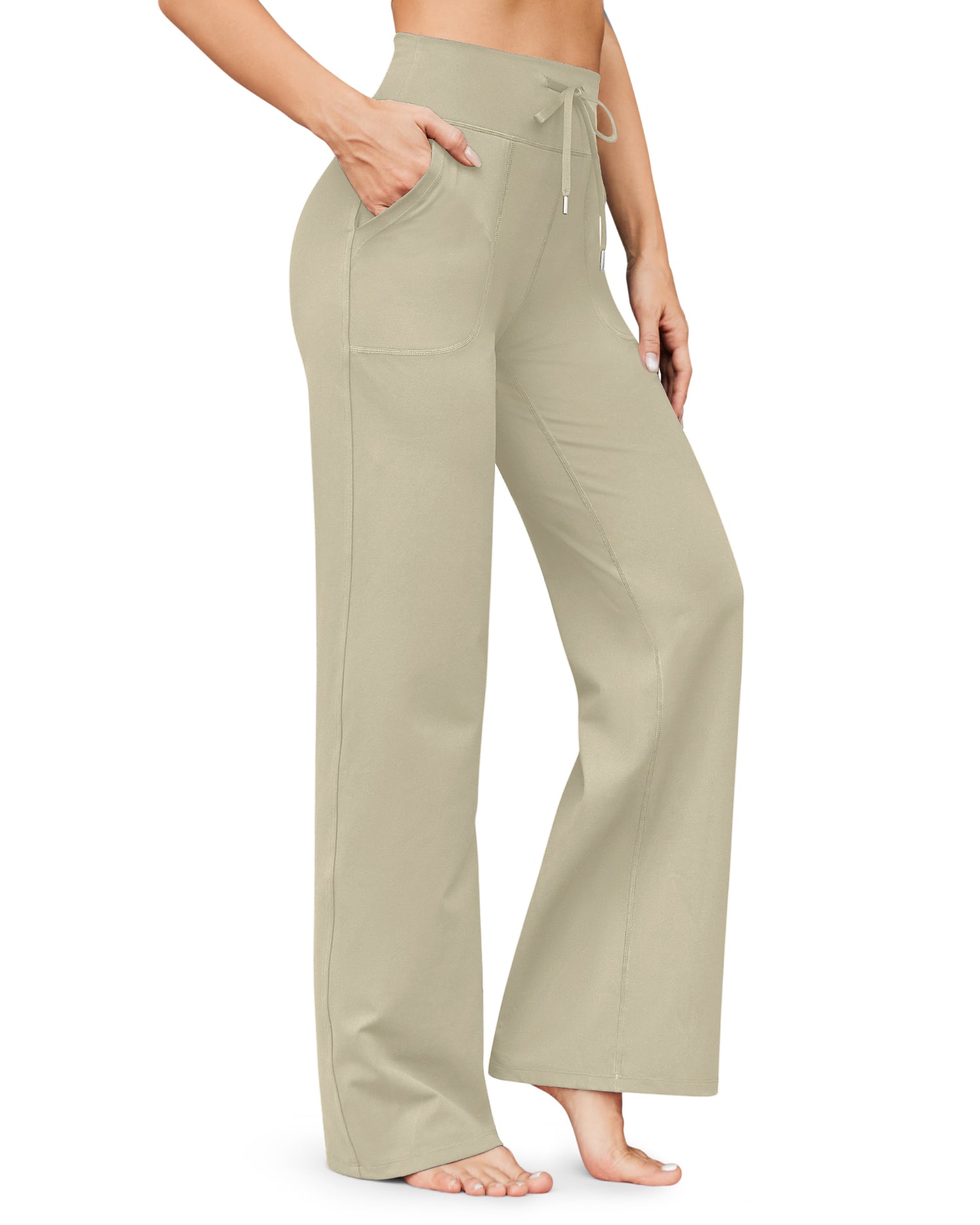 G4Free Activewear Business Casual High-Waist Wide Leg Pants 33 