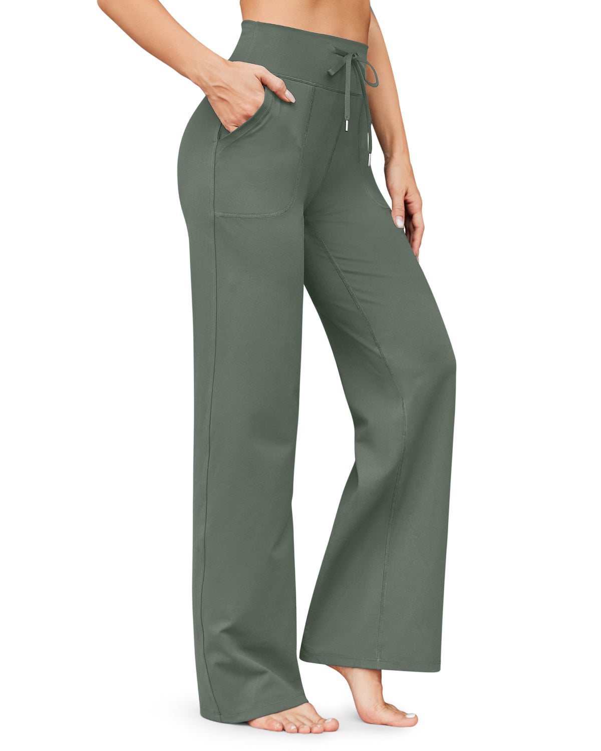 G4Free Activewear Business Casual High-Waist Wide Leg Pants 31 