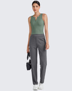 G4Free Activewear BareFeel Half Zip Cropped Workout Tank Tops 