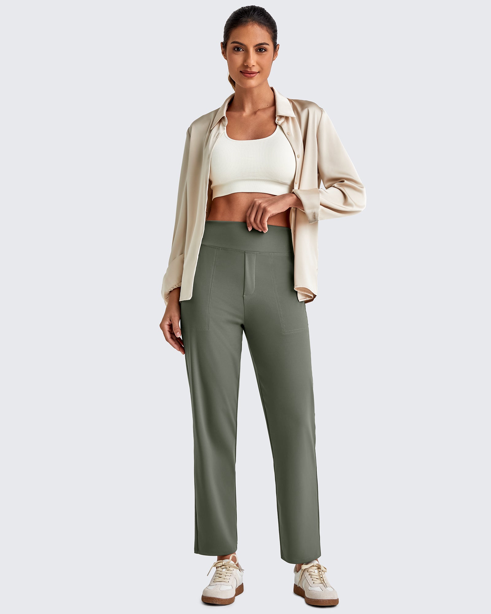 Crop Work Pants – G4Free High-Waist Business Casual Trousers